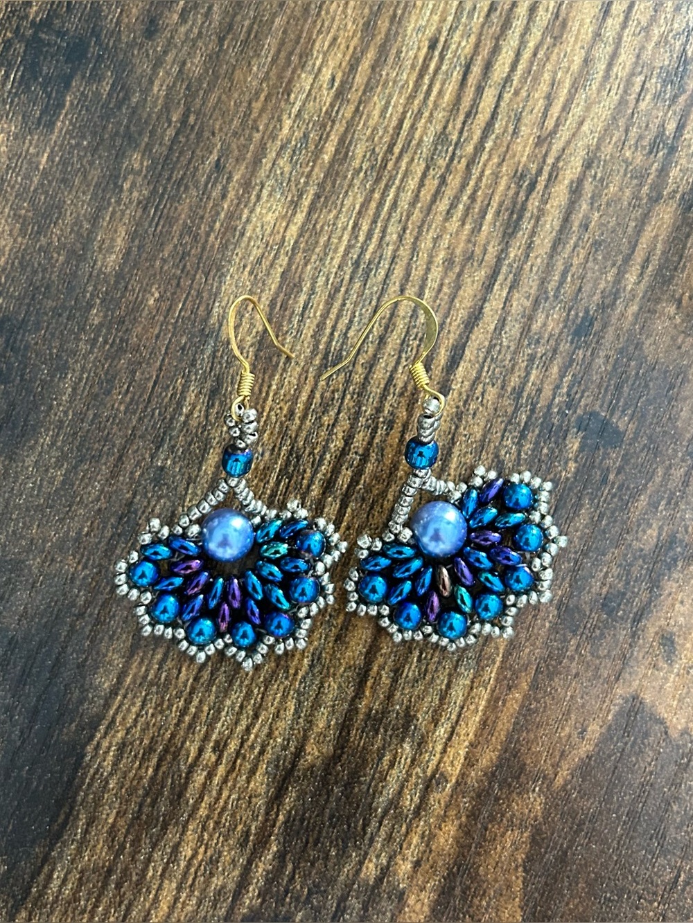 Handmade Seed Bead Fan Earrings – Boho Statement | One-of-a-Kind
